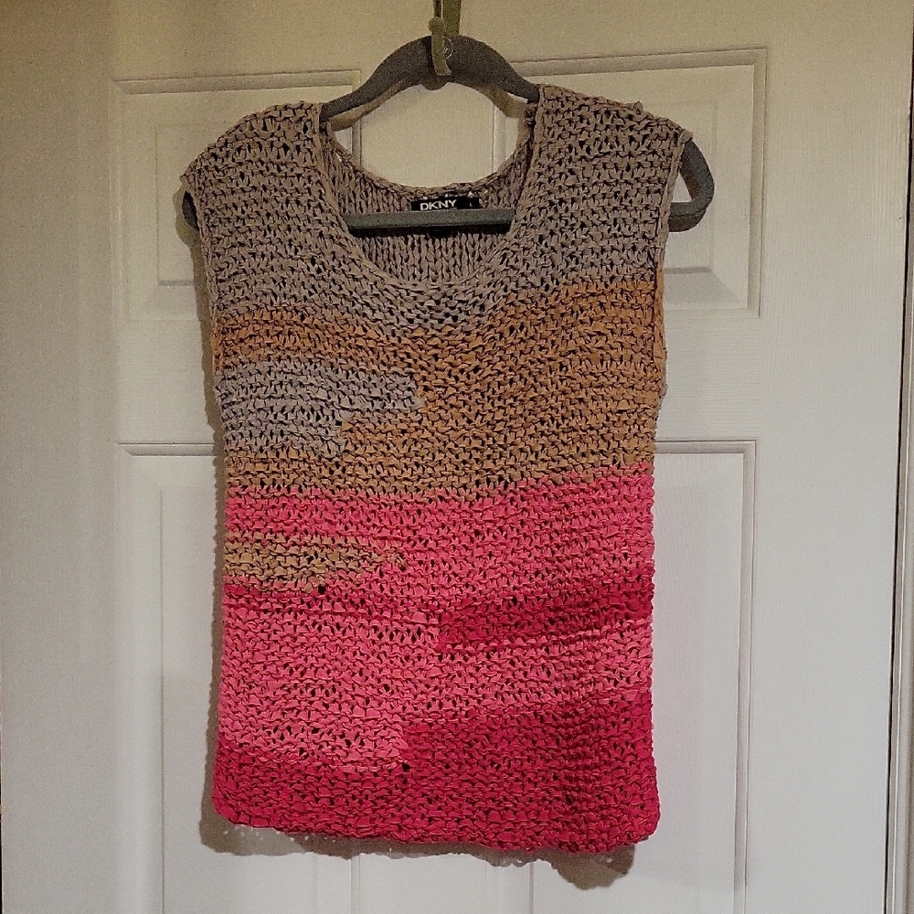 DKNY Multicolor Round Neck Knit Top